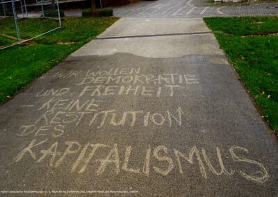 Lisa Maria Baier — Let's talk on the street — Intervention with high-pressure cleaners in the public space of the artists' village of Schöppingen – a series of reactions — 2025