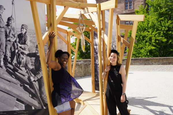 Lisa Maria Baier — Marta —Installation in public space with images from a specially trained AI to fill gaps in the city archive Aschaffenburg —2025