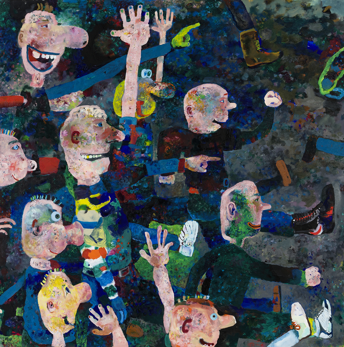 Lucas Oertel - Der Mob - Öl auf Leinwand - 160x160 cm
