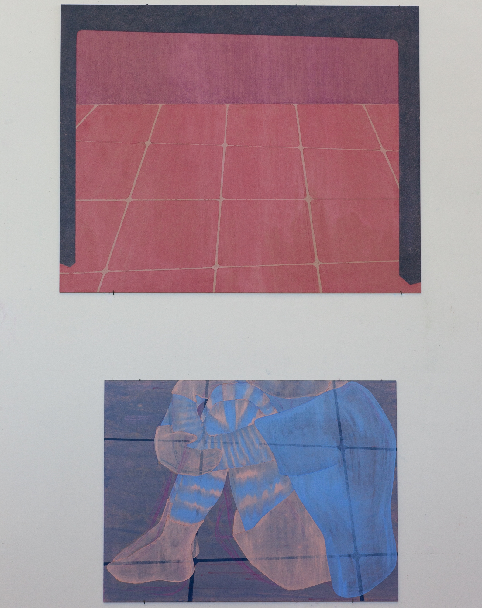 Stephanie Schneider - Spielzimmer II - 2025 - Acryl, Ölpastell und Buntstift auf MDF - 164 × 100 cm