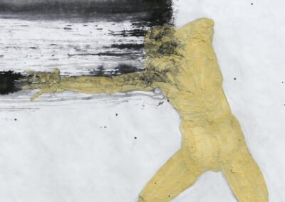 Fabian Vogel - Studie zu einer Performance - 2023 - Bleistift, Klebeband, Tinte auf Papier - ca. 117 x 150 cm unregelmäßig beschnitten - Foto Fabian Vogel