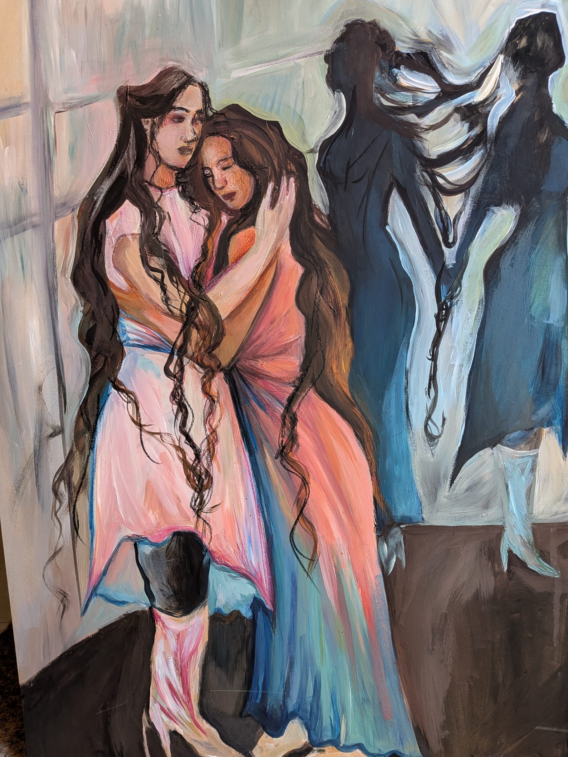 Anne Zoe - Close friends - Gouache auf Holz - 50x70cm